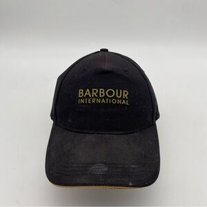 Barbour International Mens Black Trucker Cap Hat One Size Adjustable Biker